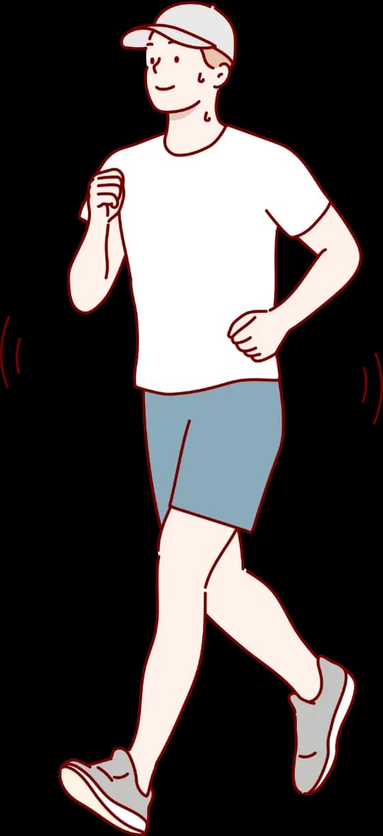 ウォーキングする男性